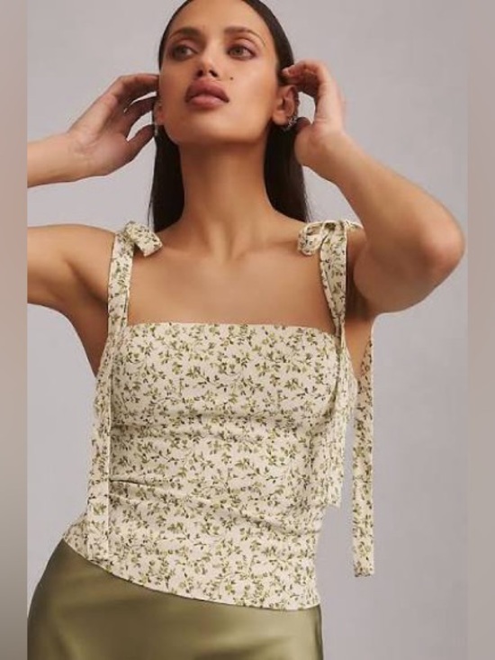 Reformation Tops - Reformation Ellora ivy floral top tie-strap size 2